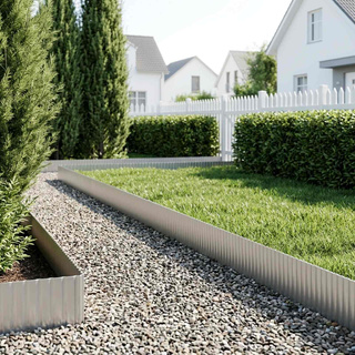 Krawężnik do trawnika 10 m x 25 cm Stal ocynkowana srebrny