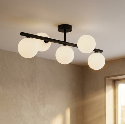 Prosta lampa sufitowa z białymi kloszami, 5 x G9 K-5859 z serii FILO