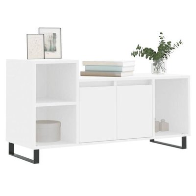 vidaXL Szafka pod TV, biała, 100x35x55 cm, materiał drewnopochodny