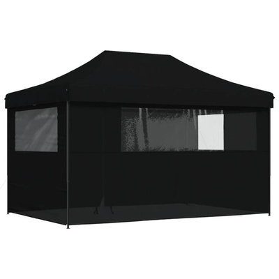 vidaXL Namiot imprezowy typu pop-up z 4 ściankami, czarny model standard