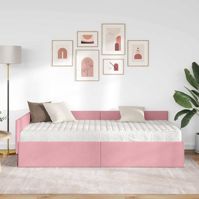 Rama Łóżka Narożnego z Materacem 2 szt. różowy 80 x 200 cm