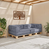 Modularna jednostka sofy 3 pcs Szary 140 x 70 x 36 cm tkanina