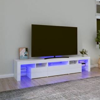 vidaXL Szafka pod TV z oświetleniem LED, biała 200x36,5x40 cm