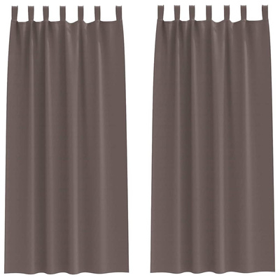 Firany blackout z kółkami 2 pcs Ciemny brąz 245 x 140 cm