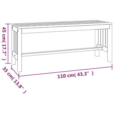 Ławka ogrodowa, 110 cm, lite drewno eukaliptusowe