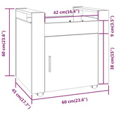 Szafka pod biurko, czarna, 60x45x60 cm, materiał drewnopochodny vidaXL