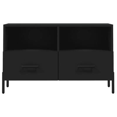vidaXL Szafka pod TV, czarna, 80x36x50 cm, materiał drewnopochodny wariant 6