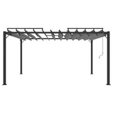 vidaXL Altana z żaluzjowym dachem 3x4 m, antracyt, tkanina i aluminium