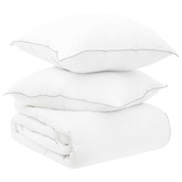 Zestaw kołder z poduszką 2 pcs Biały Włókno bambusowe