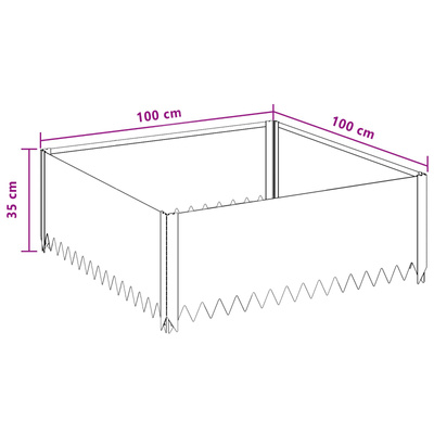 Krawężnik do trawnika 100 x 100 x 35 cm Stal Biały