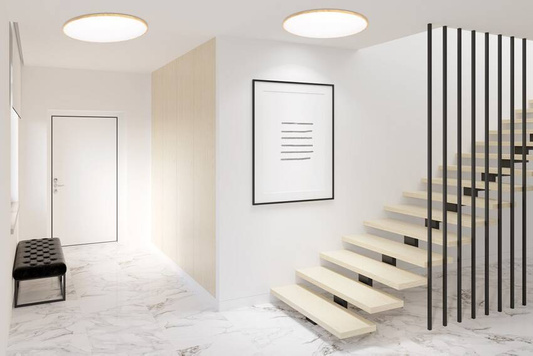 TENS lampa sufitowa plafon drew. 48W LED 3000/4000/6000K 59cm klosz biały, pilot