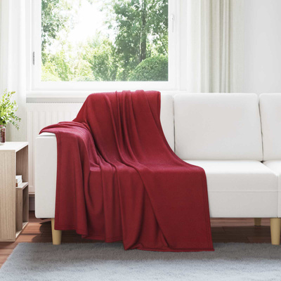 Koce narzutowe 24 pcs Bordeaux Czerwony 170 x 130 cm Polar