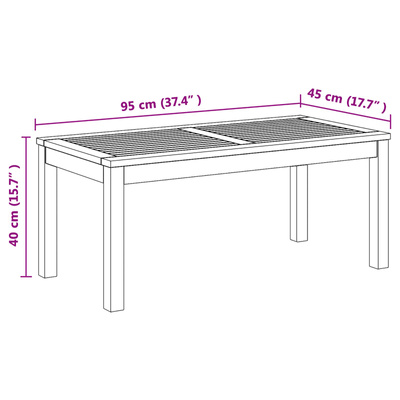 stół Brązowy 95 x 45 x 40 cm Lite drewno teakowe