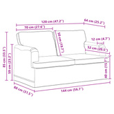 Sofa Ciemnoszary 144 x 80 x 85 cm tkanina