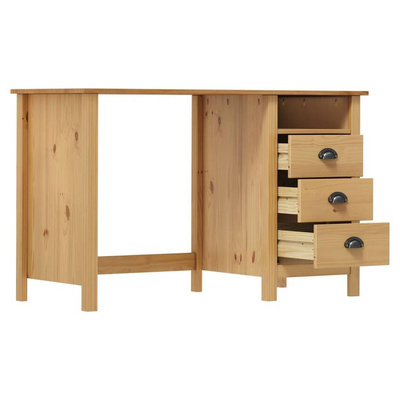 vidaXL Biurko Hill z 3 szufladami, 120x50x74 cm, lita sosna model standard