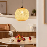 Lampa wiszaca Boho z Bambusa ?40cm Abruzzo Espresso E27