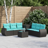 Zestaw Sof 8 szt. Czarny i niebieski
