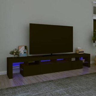 vidaXL Szafka pod TV z oświetleniem LED, czarna, 230x36,5x40 cm