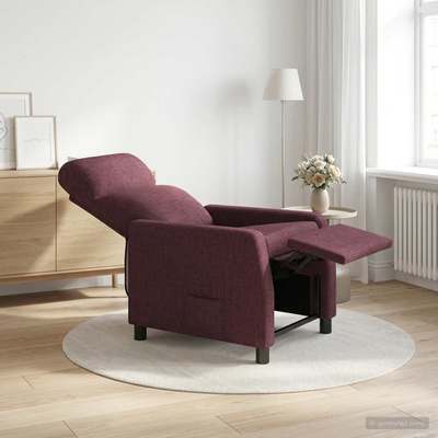 Fotel recliner Fioletowy tkanina