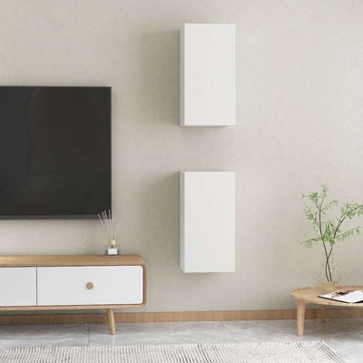 Szafki pod TV, 2 szt., białe, 30,5x30x60 cm