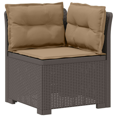 5-osobowa sofa ogrodowa z poduszkami w stylu rattanowym PP