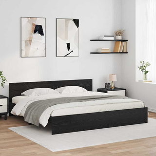 Ramka łóżka Czarny Dąb 180 x 200 cm Drewno inżynieryjne