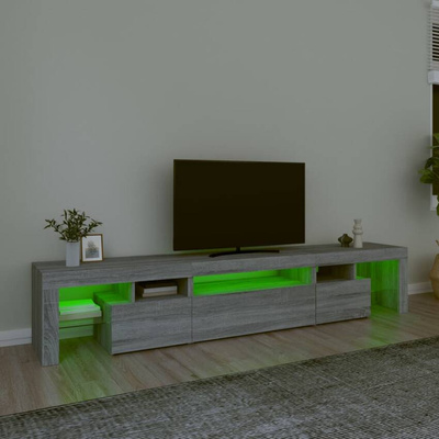 vidaXL Szafka pod TV z oświetleniem LED szary dąb sonoma 215x36,5x40cm