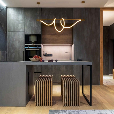 Nowoczesna spiralna lampa wisząca Czarna 150cm 360° 45W 3000K Abruzzo Spirali