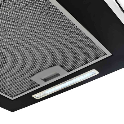 Wiszący okap nad wyspę, dotykowy LCD, 37 cm, stal