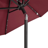 Parasol ogrodowy LED, stalowy słupek, bordowy, 225x225x212 cm