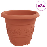 Okrągła doniczka na kwiaty 24 pcs Czerwony ceglasty