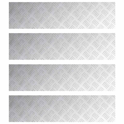 Stopień Prostokątny 4 pcs Srebrny 100 x 25 cm Aluminium