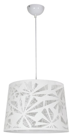 Lampa wisząca z abażurem Orlando biała pojedyncza do salonu i jadalni