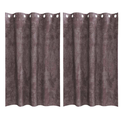Zasłony z weluru z zasłonami 2 pcs Brązowy 175 x 140 cm Aksamit