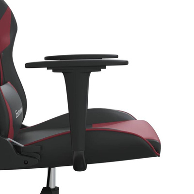 vidaXL Fotel gamingowy, czarno-bordowy, sztuczna skóra wariant 6