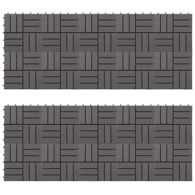Płytka Tarasowa 20 pcs Szary 30 x 30 cm Drewno Akacjowe