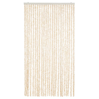 Zasłona przeciwko owadom, beżowo-biała, 100x220 cm, szenil