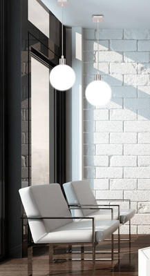 Lampa wisząca biały klosz kula 15cm Oden 31-03287