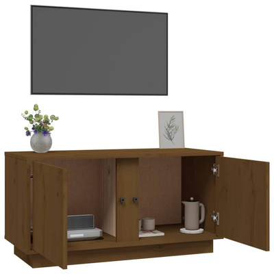 vidaXL Szafka pod TV, miodowy brąz, 80x35x40,5 cm, lite drewno sosnowe model standard