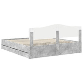 Ramka łóżka Betonowy szary 200 x 200 cm Drewno inżynieryjne