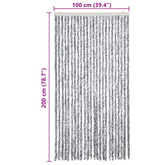 Zasłona przeciwko owadom, biało-szara, 100x200 cm, szenil