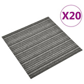 vidaXL Podłogowe płytki dywanowe, 20 szt., 5 m², 50x50 cm, szare pasy