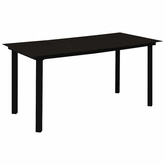 7-cz. zestaw mebli ogrodowych, rattan PVC, czarny