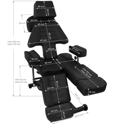 Fotel do tatuażu Pro Ink 603B czarny 109187