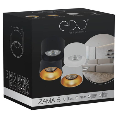 Oprawa sufitowa wpuszczana ZAMA Black S IP20, okrągła czarna EDO777455 EDO Solutions