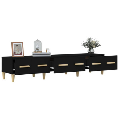 vidaXL Szafka pod TV, czarna, 150x34,5x30 cm, materiał drewnopochodny