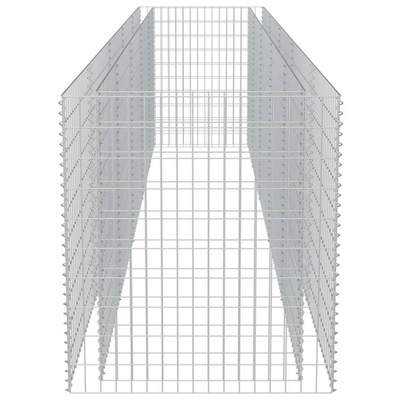 vidaXL Podwyższona donica gabionowa, galwanizowana stal, 450x90x100 cm