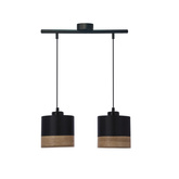 Lampa wisząca z abażurem Porto czarna podwójna do jadalni nad stół