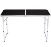 Stół Turystyczny Kempingowy Składany Regulowany Aluminiowy Czarny 120x60cm