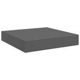 vidaXL Półki ścienne, 2 szt., szare, wysoki połysk, 23x23,5x3,8cm, MDF